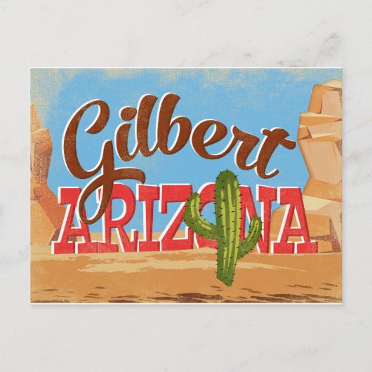 Gilbert Arizona Vintage Reise Postkarte (Vorderseite)