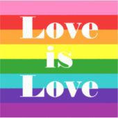 Gilbert Baker Gay Pride Flag Liebe ist Liebe Aufkleber (Vorderseite)