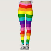 Gilbert Baker Gay Pride Flag Persönlicher Text Leggings (Vorderseite)
