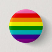 Gilbert Baker Gay Pride Flag Regenbogen Streifen Button (Vorderseite)