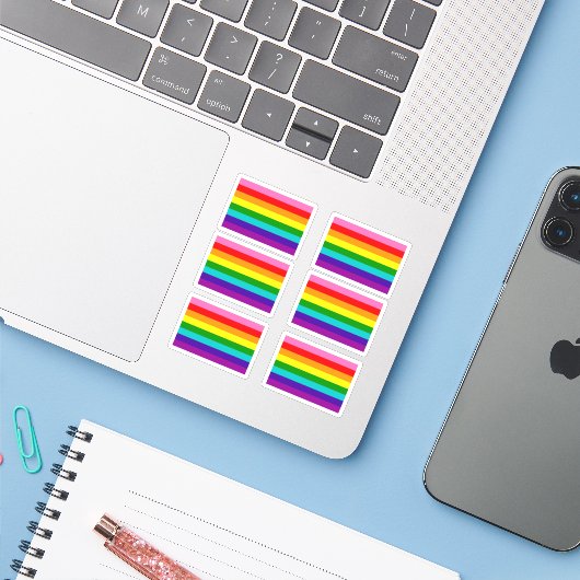 Gilbert Baker Pride Flag Sticker Pack (Laptop mit iPhone)