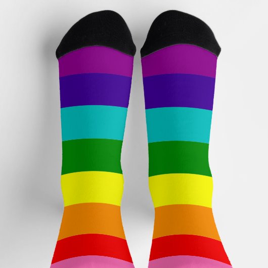 Gilbert Baker Pride Rainbow Striped LGBT Socken (Oben)