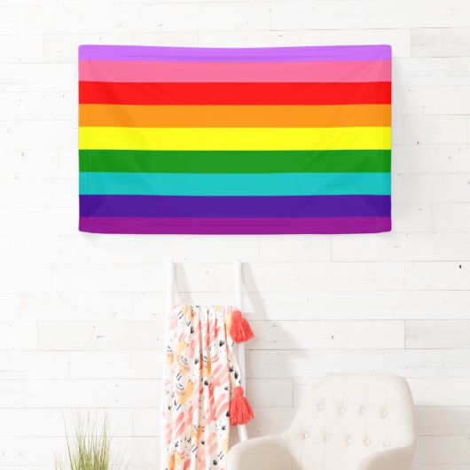 Gilbert Baker’s 9-Stripe Rainbow Flag  Banner (Insitu)