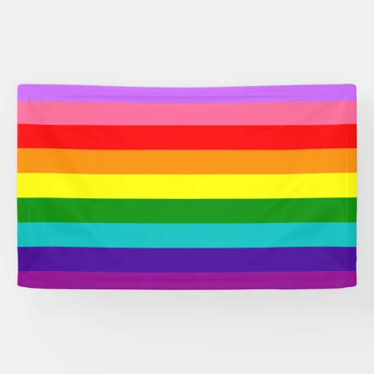Gilbert Baker’s 9-Stripe Rainbow Flag  Banner (Horizontal)