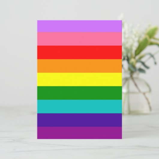 Gilbert Baker’s 9-Stripe Rainbow Flag Einladung (Stehend Vorderseite)