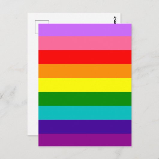 Gilbert Baker’s 9-Stripe Rainbow Flag Postkarte (Vorne/Hinten)