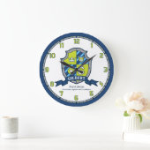Gilbert Jungs Name bedeutet "G grün blauer Bär" Große Wanduhr (Zuhause)