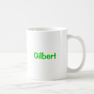 Gilbert Name Becher Grün Text Kaffeetasse