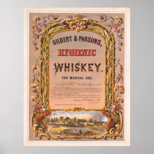 Gilbert & Parsons, Hygienic Whiskey Vintage Ad Poster (Vorne)