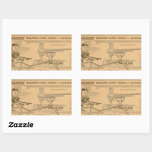 Gilbert-Spielzeug-Maschinengriff 1919 Rechteckiger Aufkleber (Blatt)