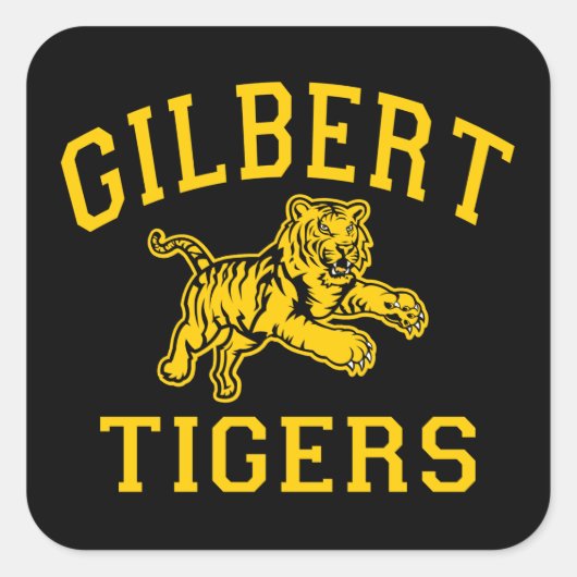 Gilbert Tigers Quadratischer Aufkleber (Vorderseite)
