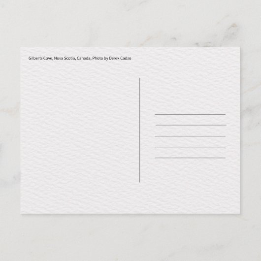 Gilberts Cove, Nova Scotia, Kanada Postcross Postkarte (Rückseite)