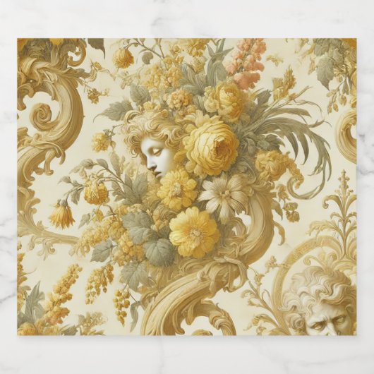 Gilde Gold - Barockfloral Bierflaschenetikett (Einzelnes Label)