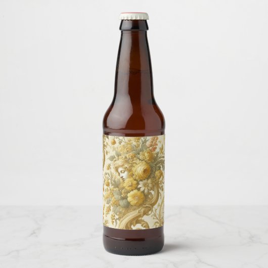 Gilde Gold - Barockfloral Bierflaschenetikett (Vorderseite)