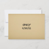 Gilde in Gold Wedding RSVP Card (Rückseite)