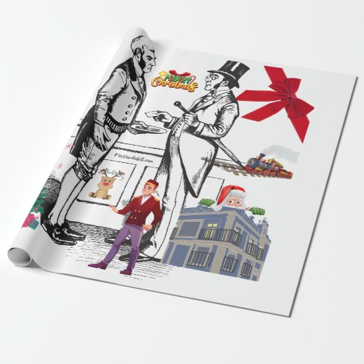 Gilded Age Viktorianische Weihnachtswrapping Paper Geschenkpapier (Ungerollt)