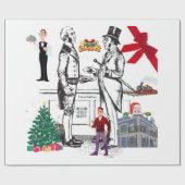 Gilded Age Viktorianische Weihnachtswrapping Paper Geschenkpapier (Flach)