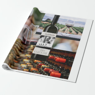 Gilded Age Wine Themed Wrapping Papper Geschenkpapier