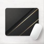 Gilded Alignment — Minimalist Black & Gold Mousepad (Mit Mouse)