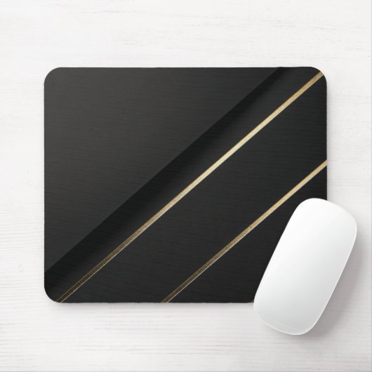 Gilded Alignment — Minimalist Black & Gold Mousepad (Mit Mouse)
