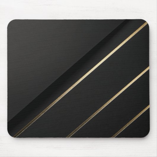 Gilded Alignment — Minimalist Black & Gold Mousepad (Vorne)