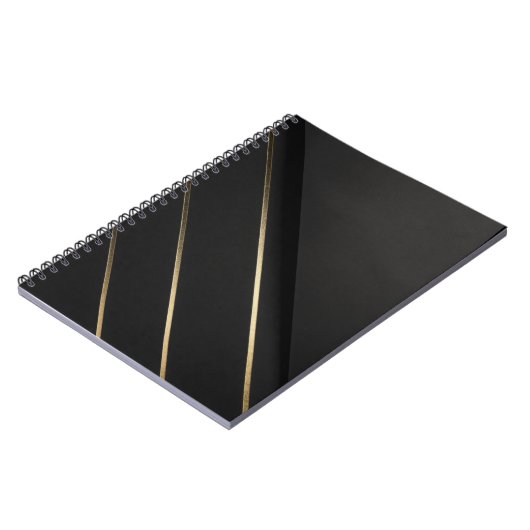 Gilded Alignment — Minimalist Black & Gold Notizblock (Linke Seite)