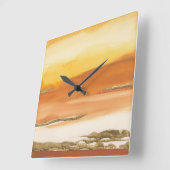 Gilded Amber I v2 Abstract Print Quadratische Wanduhr (Winkel)