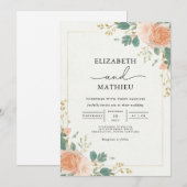 Gilded Apricot Bloom Arch Wedding Einladung (Vorne/Hinten)