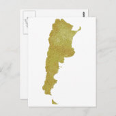 Gilded Argentina Map - Argentinien Dorada Postkarte (Vorne/Hinten)