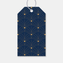 Gilded Art Deco Golden Peacock Fan Gift Tags