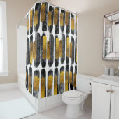 Gilded Artistry: Black & Gold Abstrakt Duschvorhang (Beispiel)