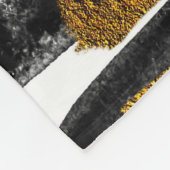 Gilded Artistry: Black & Gold Abstrakt Fleecedecke (Ecke)
