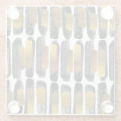 Gilded Artistry: Black & Gold Abstrakt Glasuntersetzer (Rückseite)