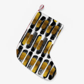 Gilded Artistry: Black & Gold Abstrakt Kleiner Weihnachtsstrumpf (Vorderansicht (hängend))