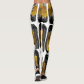 Gilded Artistry: Black & Gold Abstrakt Leggings (Rückseite)