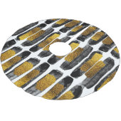 Gilded Artistry: Black & Gold Abstrakt Polyester Weihnachtsbaumdecke (Schrägansicht)
