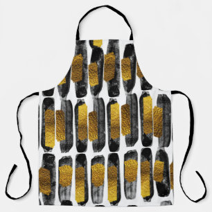 Gilded Artistry: Black & Gold Abstrakt Schürze