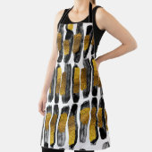 Gilded Artistry: Black & Gold Abstrakt Schürze (InSitu)