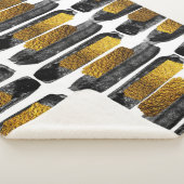 Gilded Artistry: Black & Gold Abstrakt Sherpadecke (3/4)