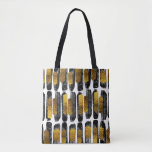 Gilded Artistry: Black & Gold Abstrakt Tasche
