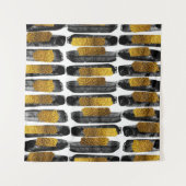 Gilded Artistry: Black & Gold Abstrakt Wandteppich (Vorderseite (Horizontal))