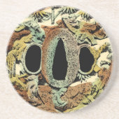 Gilded Asian Medallion von Vision Studio Sandstein Untersetzer (Vorne)