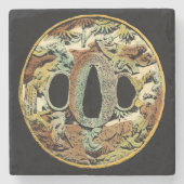 Gilded Asian Medallion von Vision Studio Steinuntersetzer (Vorderseite)