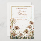Gilded Astrantia Botanical Cream Wedding Einladung (Vorne/Hinten)