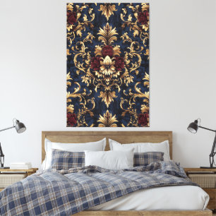 Gilded Baroque Floral Wirbel Leinwanddruck