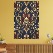 Gilded Baroque Floral Wirbel Leinwanddruck (Insitu (Wohnzimmer))
