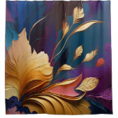 Gilded Bloom – Abstract Floral Composition Duschvorhang (Vorderseite)