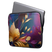 Gilded Bloom – Abstract Floral Composition Laptopschutzhülle (Vorderseite Links)