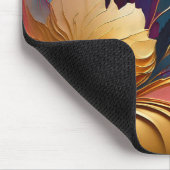 Gilded Bloom – Abstract Floral Composition Mousepad (Ecke)