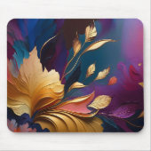 Gilded Bloom – Abstract Floral Composition Mousepad (Vorne)